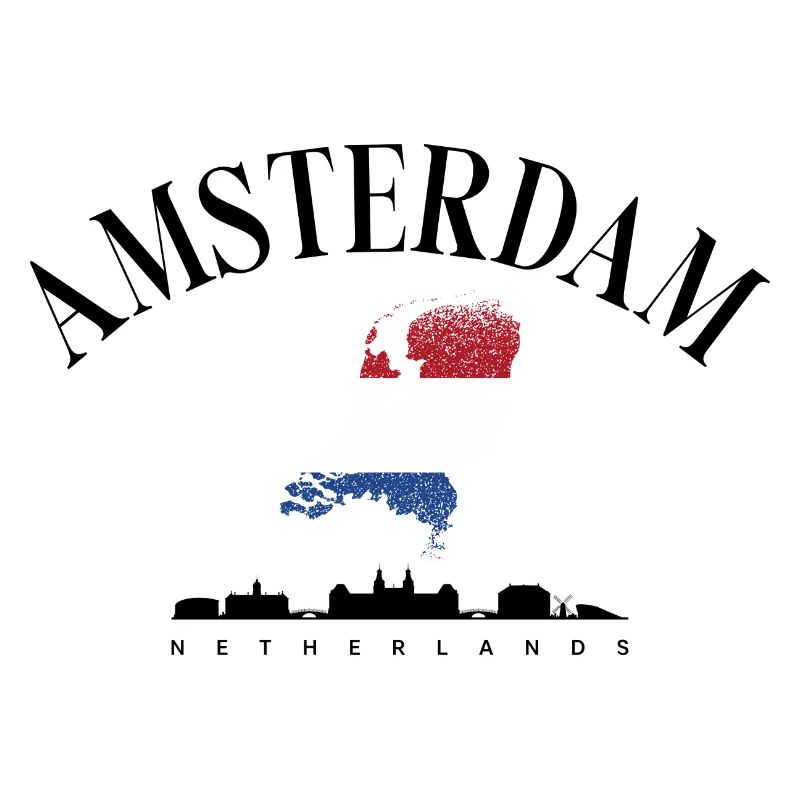 Netherlands Map in Dutch Flag
