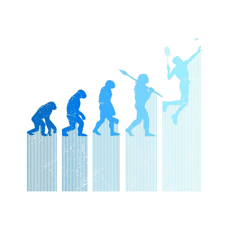 Badmintonspieler Evolution Affe Mensch Entwicklung