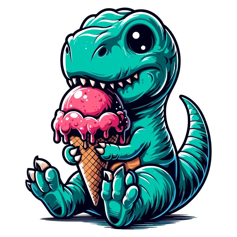 Süßer T-Rex mit Eis Dinosaurier Geschenk