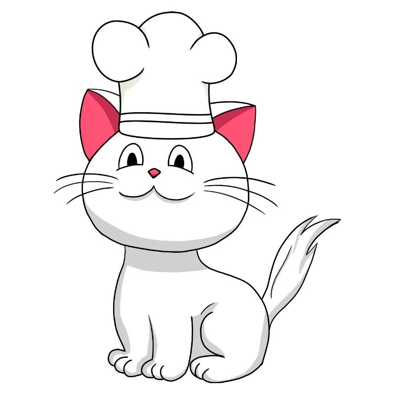 Cat Chef Chef's Hat Children Cooking Kitchen Professions