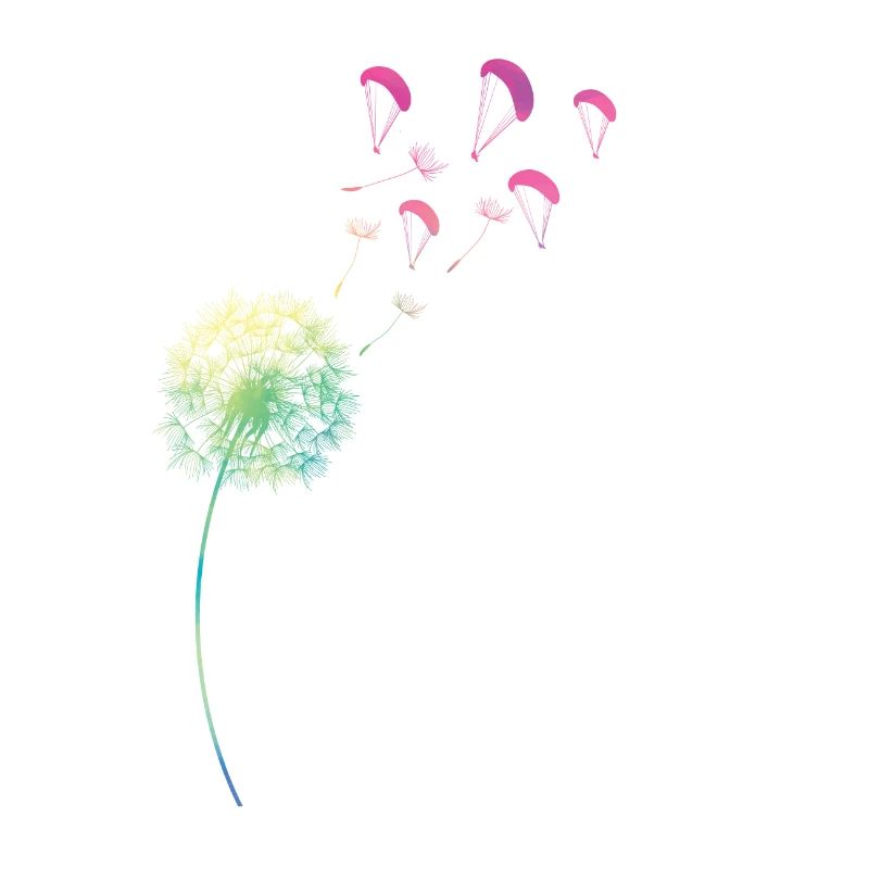 Regenbogen Pusteblume Löwenzahn Gleitschirm