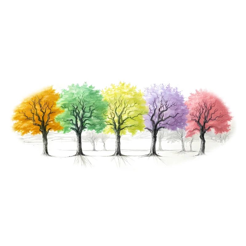 Colorful Trees Tree Forest
