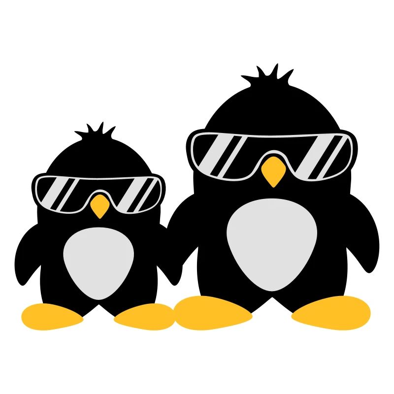 Cool Penguin Dad And Boy