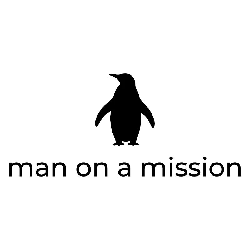 Mann mit einer Mission – nihilistisches Pinguin-Design