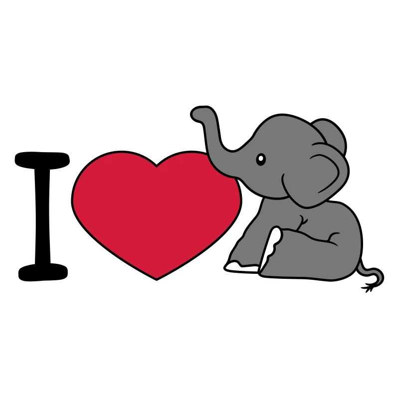 elefant i love liebe herz sitzend suess kalb klein