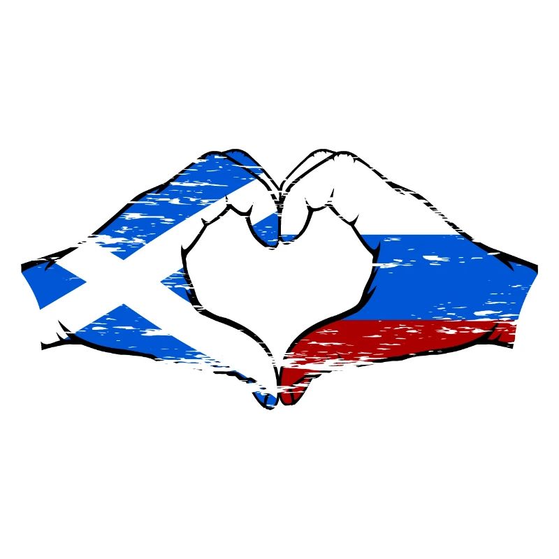 Ecosse Russie Drapeau Mains Coeur Forme D’occasion