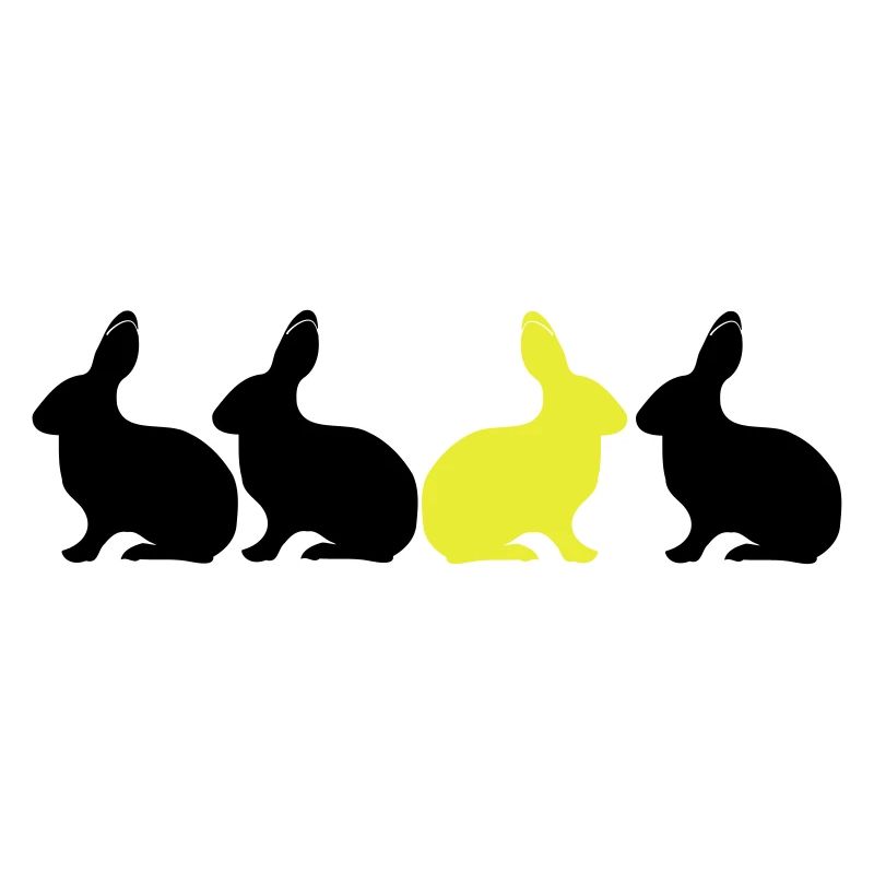 Lapin Lapin être différent! 2c contraste unique
