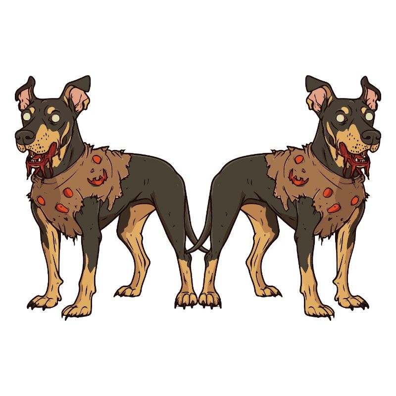 Dobermann Hund Halloween Team Lustig