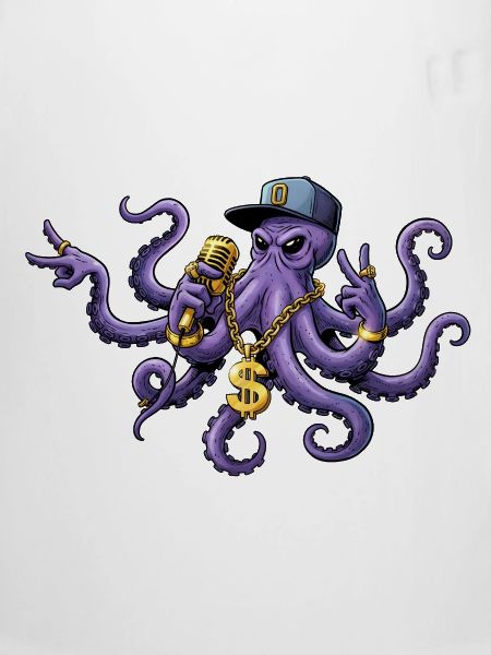 Oktopus Rapper mit Goldkette