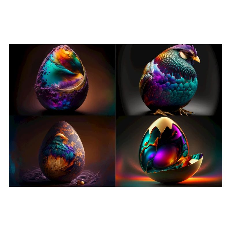 chickens egg colored