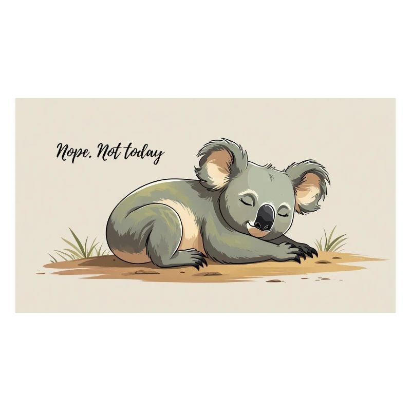 cute sleeping koala with funny saying