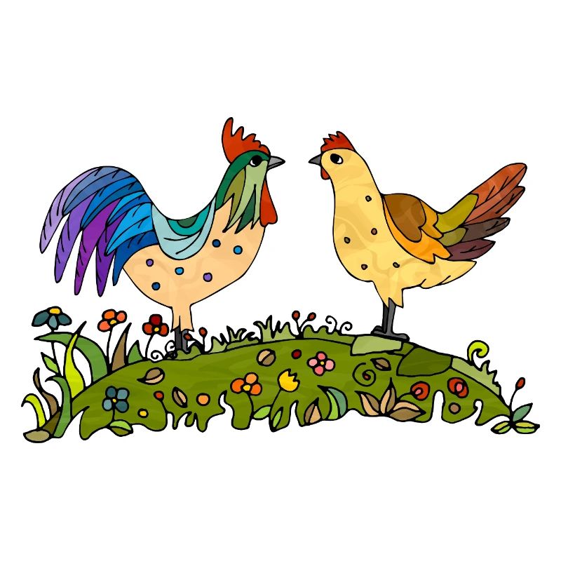 Coq et poule