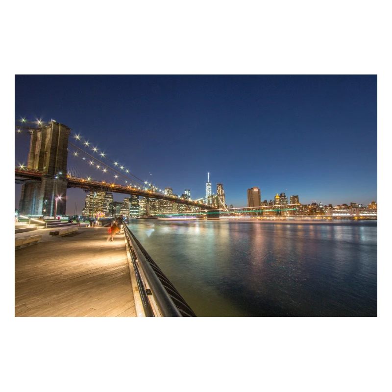 Panoramic View Brooklyn Bridge and Skyline
