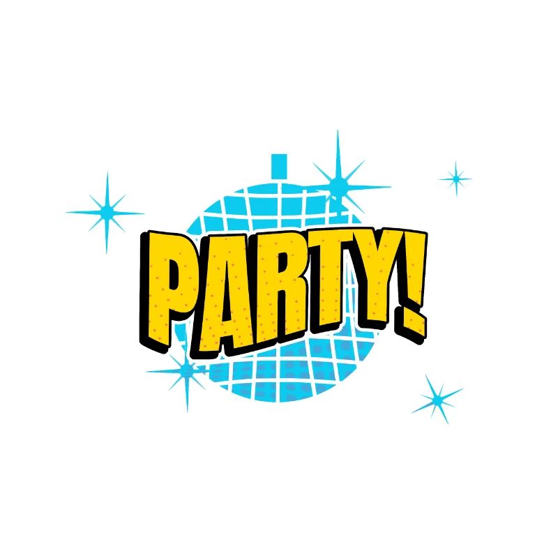 Party Disco Comic Style Bubble Graffiti Lettering