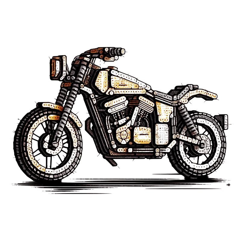 Motorrad als Oldtimer Zweirad in 16-Bit