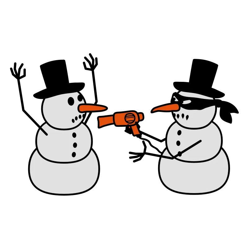 Evil Snowman Raid Robber Hair Dryer Funny Robbery