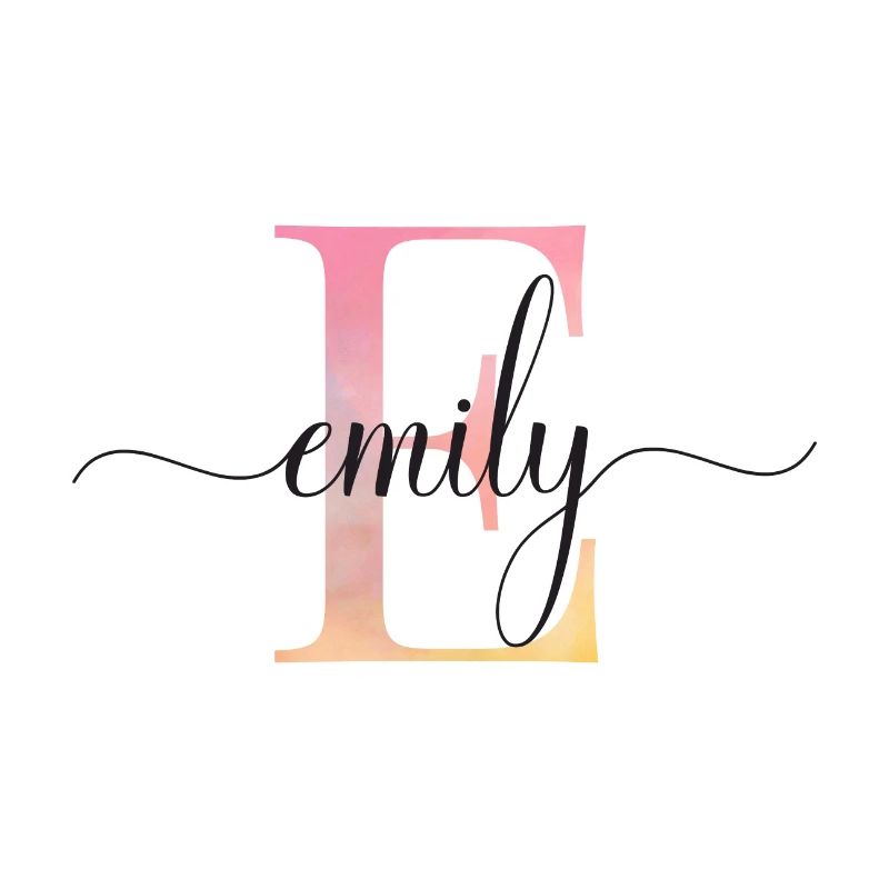 E| Monogramme | Nom | Émilie |Aquarelle
