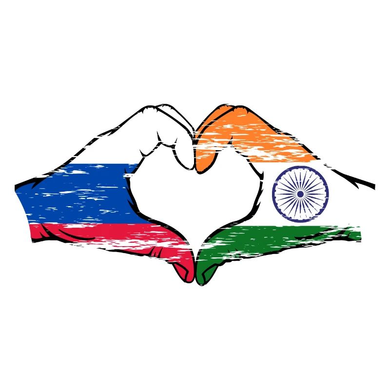 Russie Inde mains forme de coeur utilisé