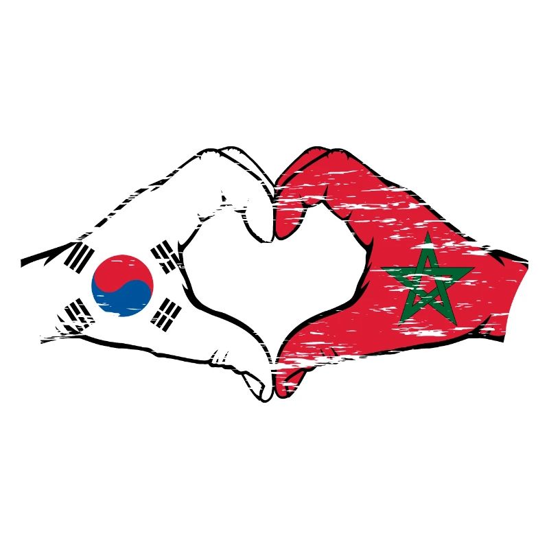 Corée du Sud Maroc mains forme de coeur utilisé