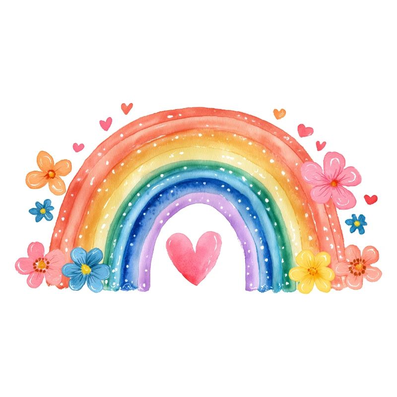 Regenbogen Einschulung – Süßes Mädchen Design