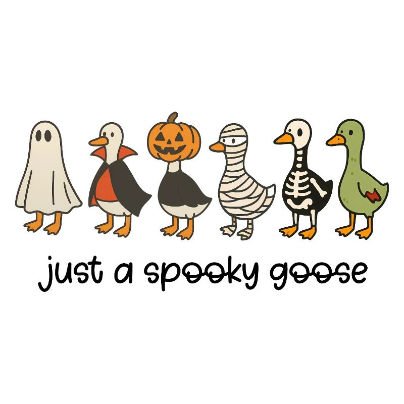 Creative Halloween illustration with enigmatic ducks