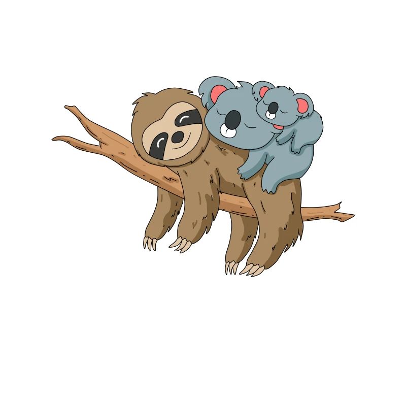 Sleeping cute koala sloth gift