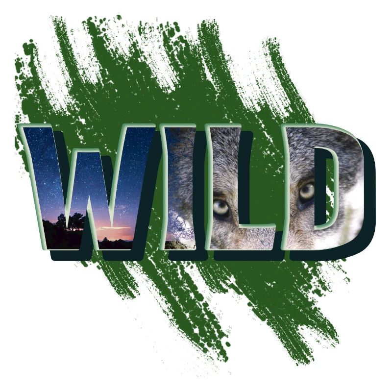 Coole Wildinschrift mit einem Wolf
