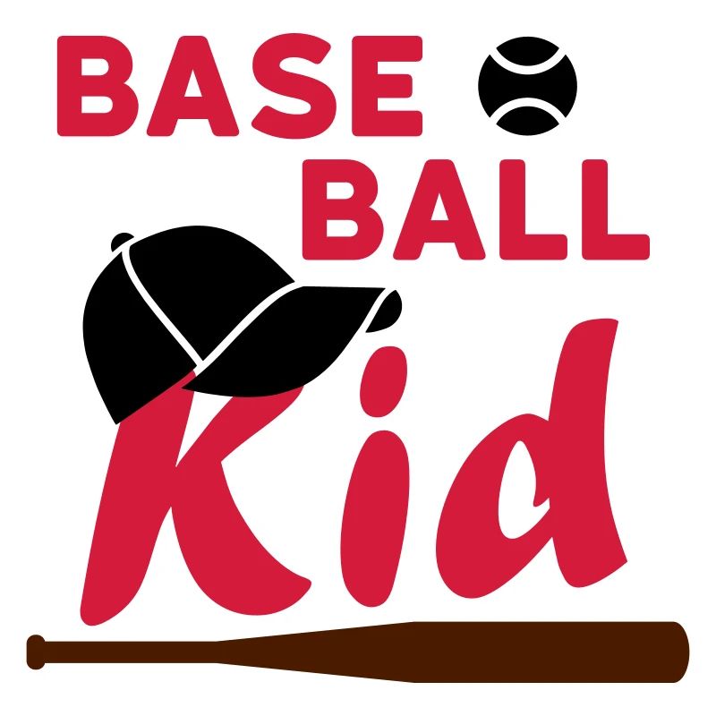 Baseball kid (game ball, cap, baseball bat)