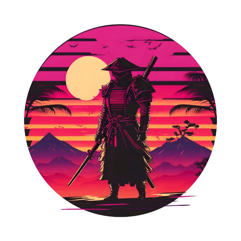 Synthwave Samurai Sunset