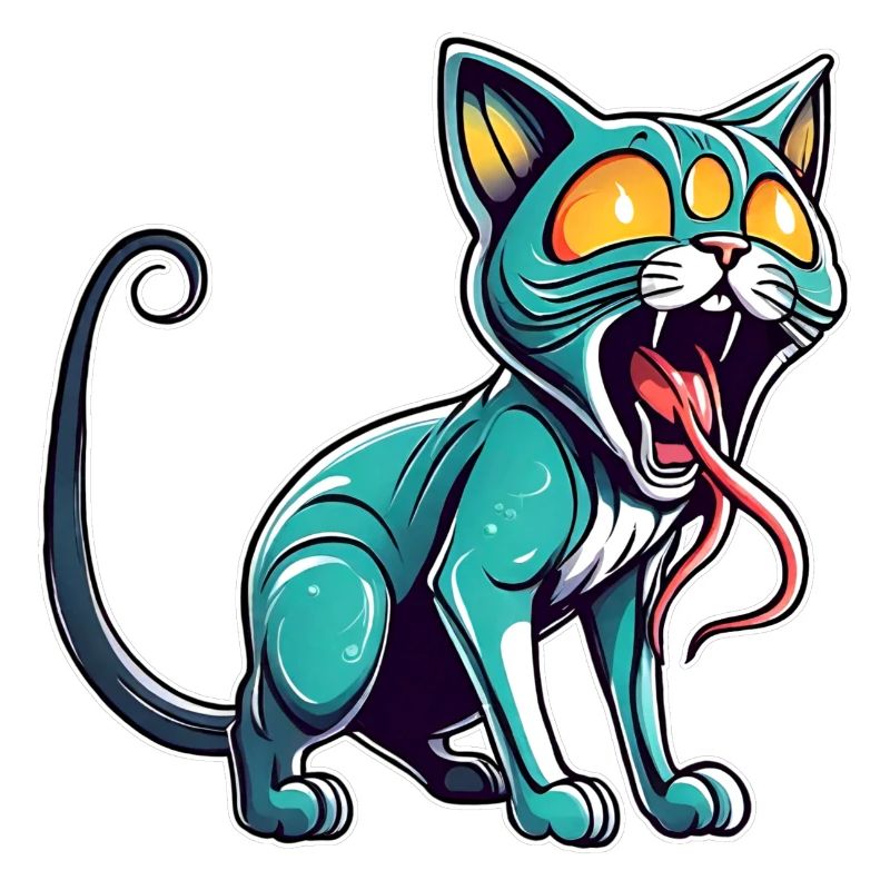 Cool alien cat with three eyes