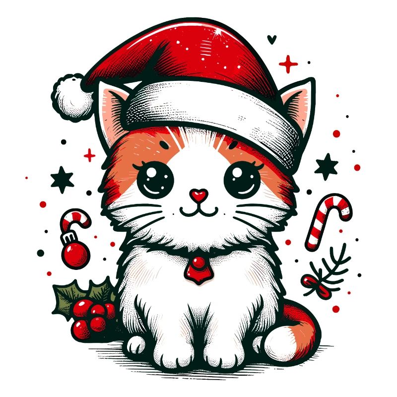 CHAT CHAT ANIMAL DE COMPAGNIE CADEAU NOËL VERT