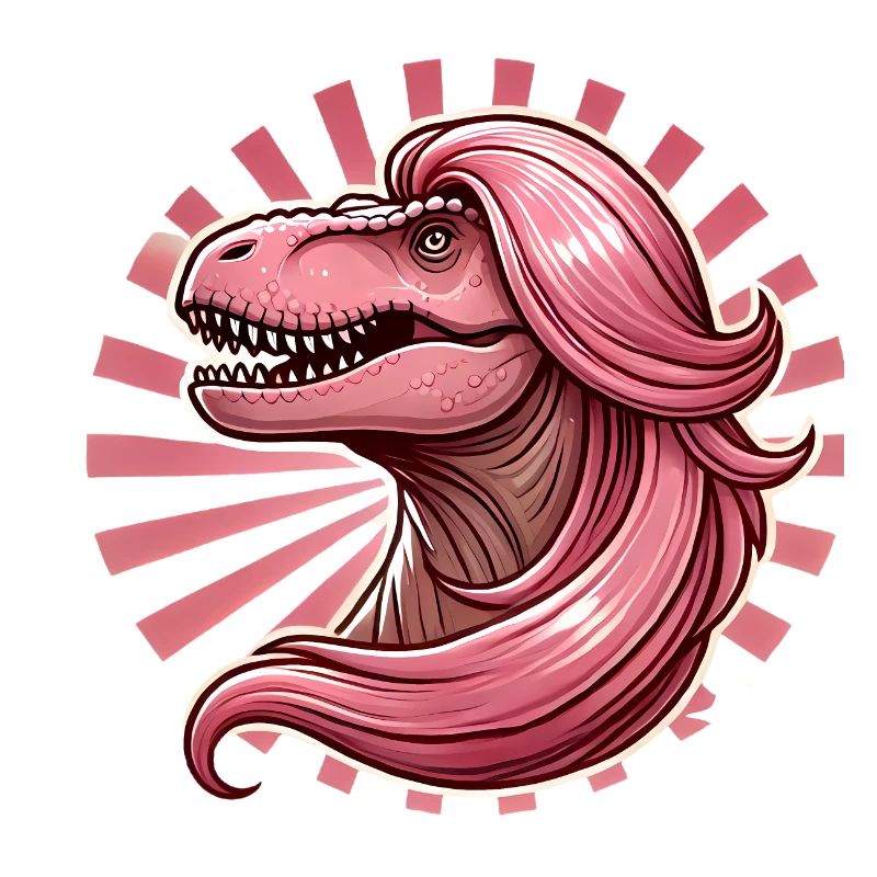 PinkHaired Diva TRex Illustration