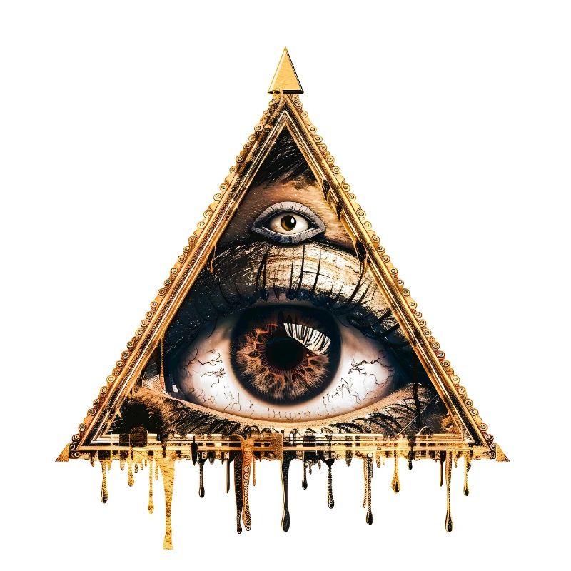 Œil mystique dans triangle doré