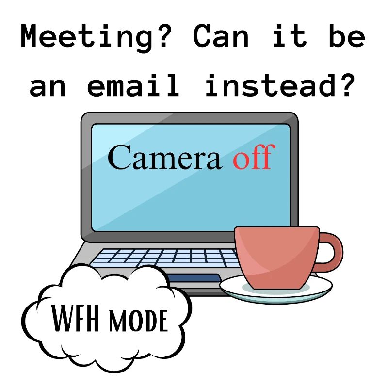 Treffen lustige WFH ändern Computermodus Arbeit.