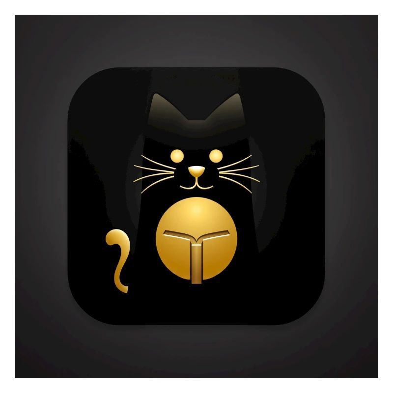 Chat noir avec un design élégant doré