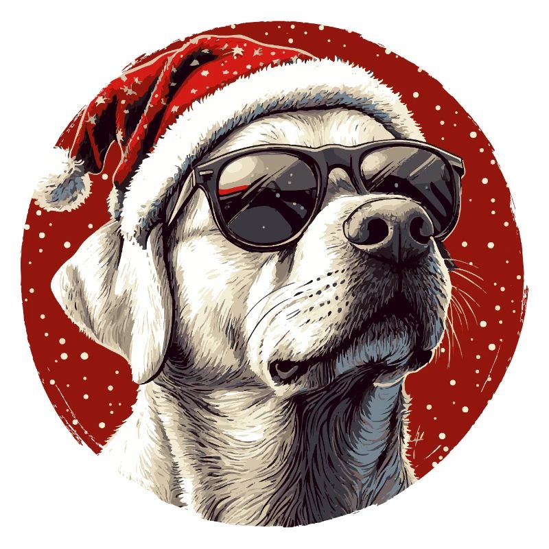 Weihnachts Hund mit Sonnenbrille