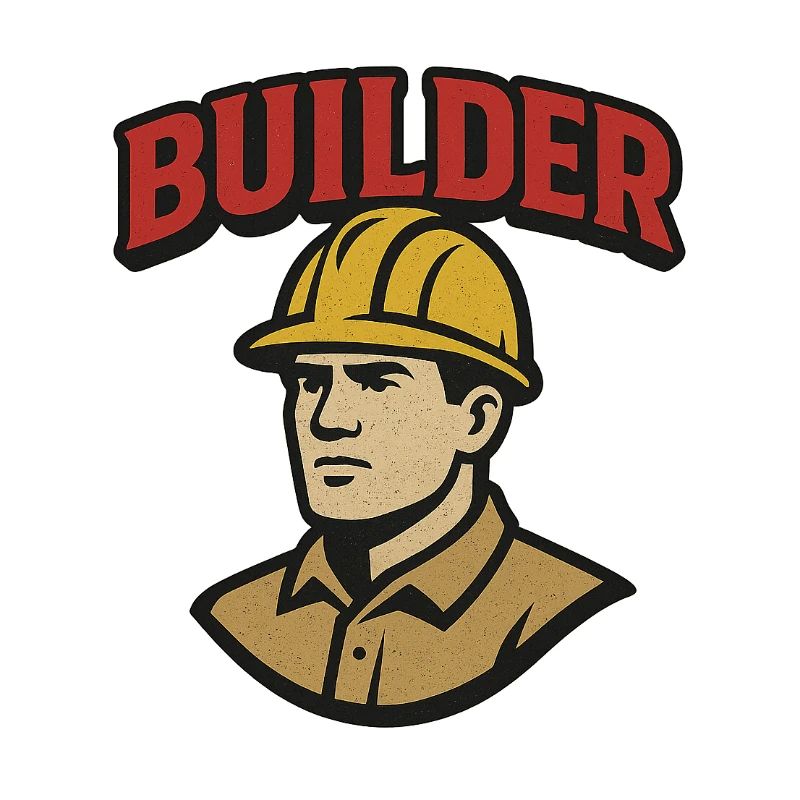 Bauarbeiter Retro-Logo mit Helm