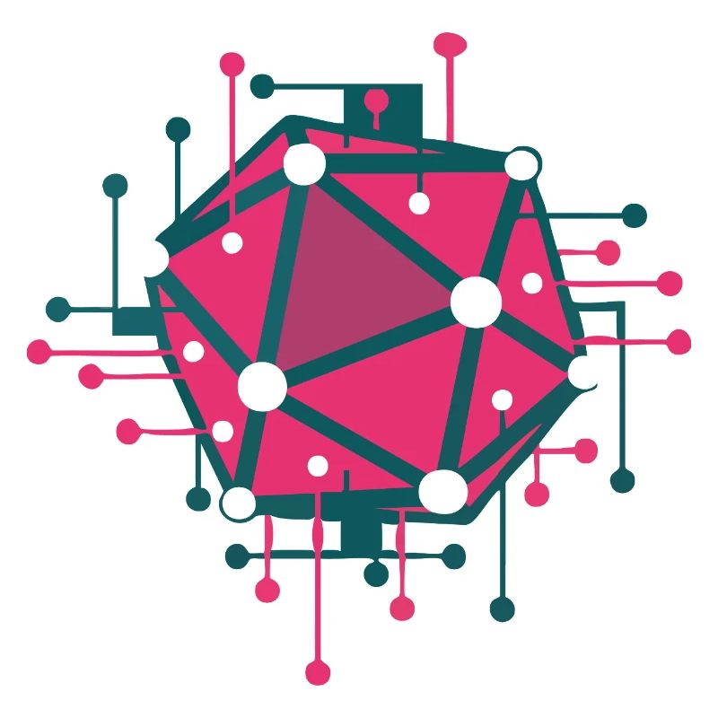 Techno pink geometric network