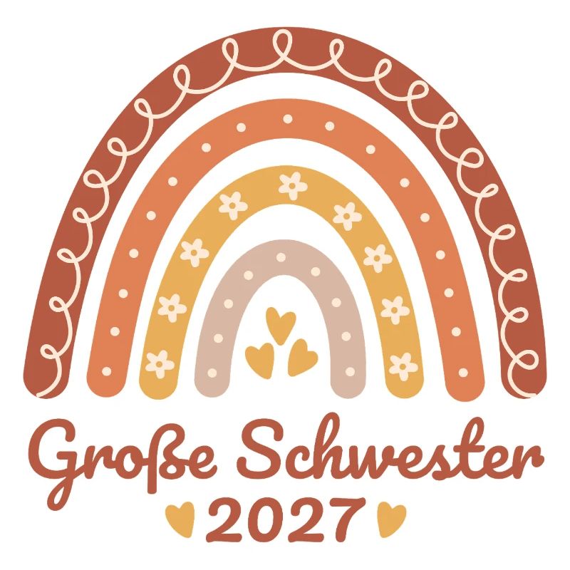 Große Schwester 2027 Boho Regenbogen 