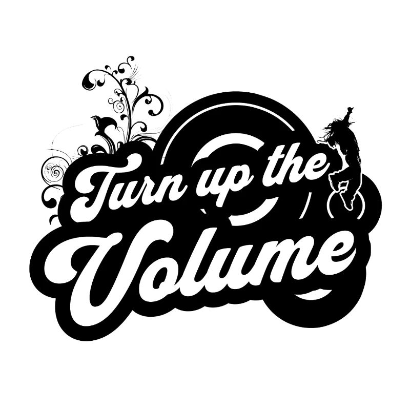 Volume Up — Schwarzes Retro-Skript