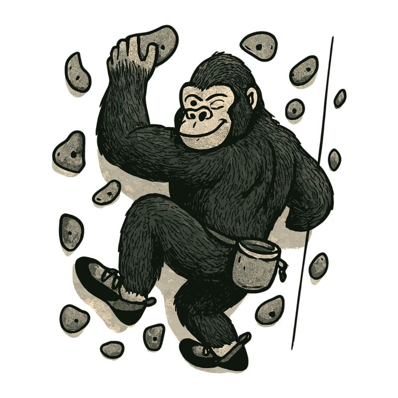 Bouldering gorilla – monkey on the climbing wall