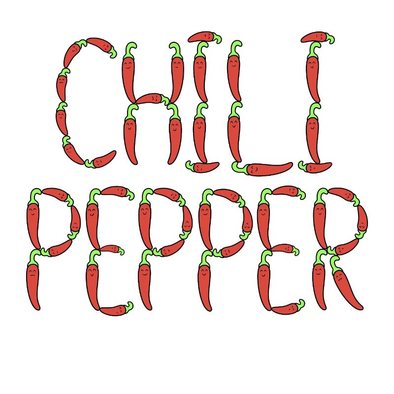 Chili pepper typography