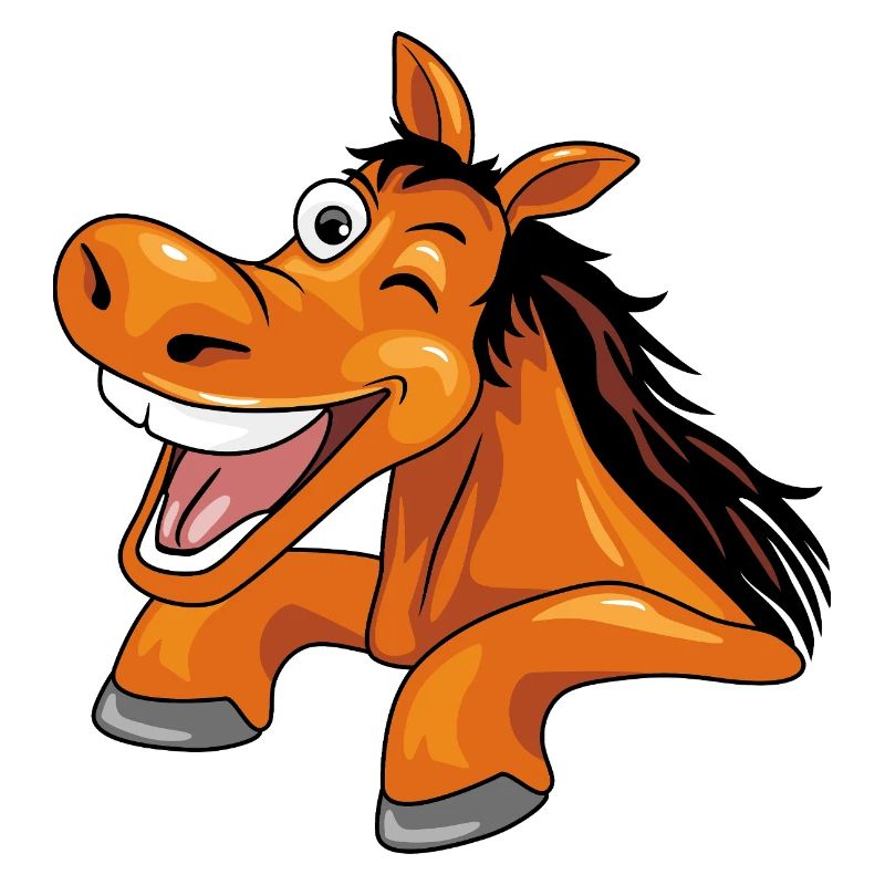 Drôle de coup d’œil cheval rieur