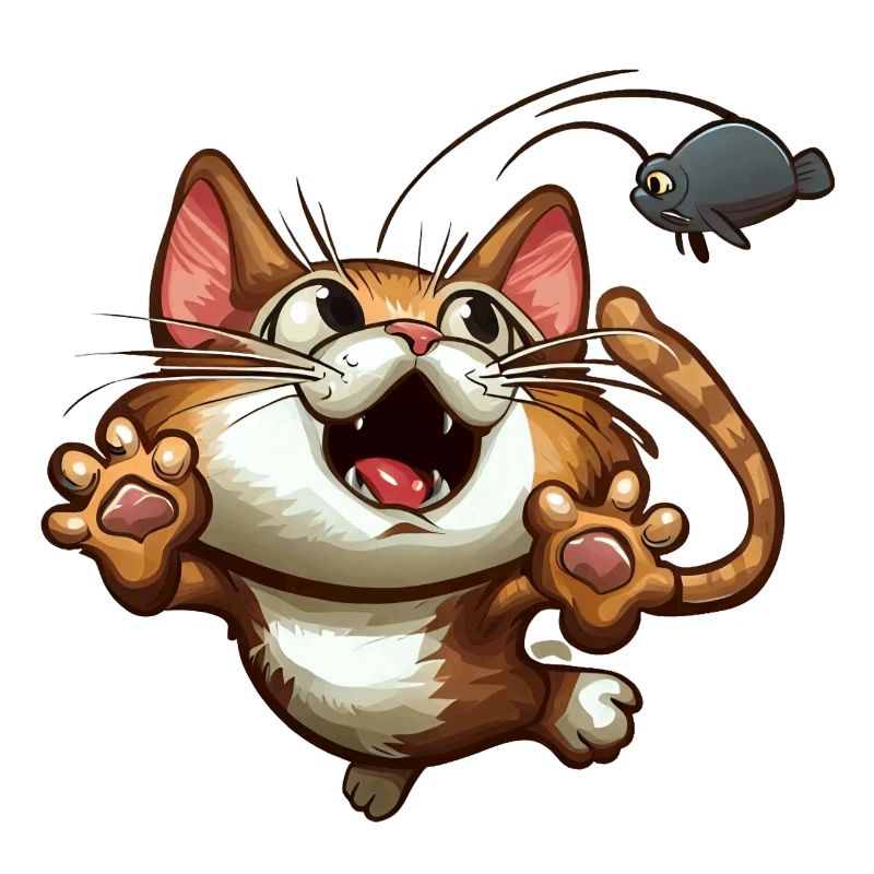 Cat Catching The Mouse is Caught
