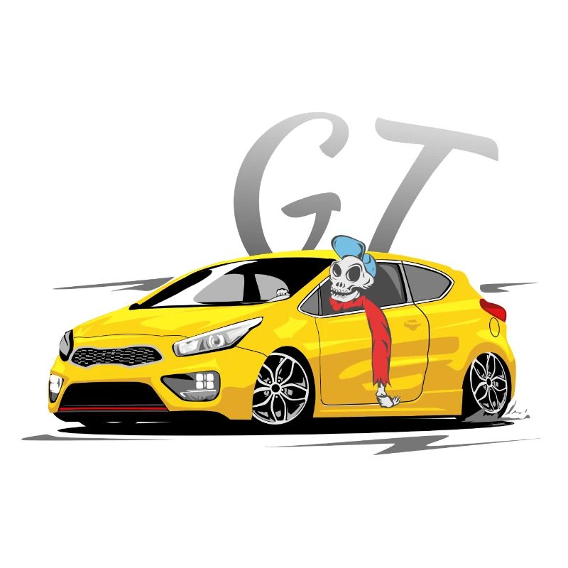 Ceed gt Coupe jaune avec chauffeur