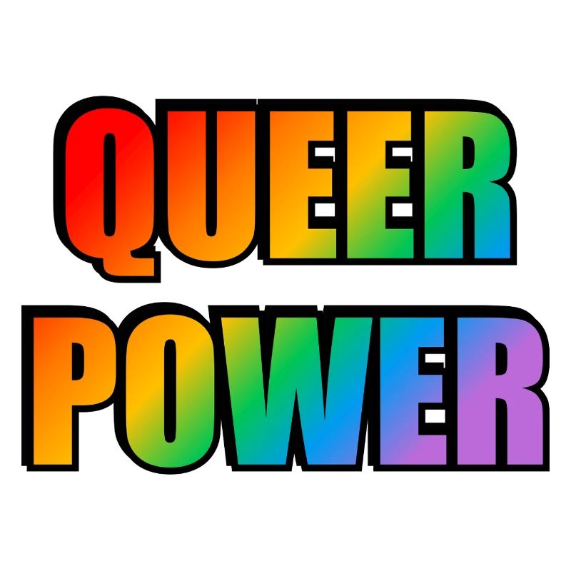 Queer Power Rainbow Text