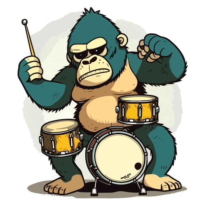 Trommelnder Gorilla
