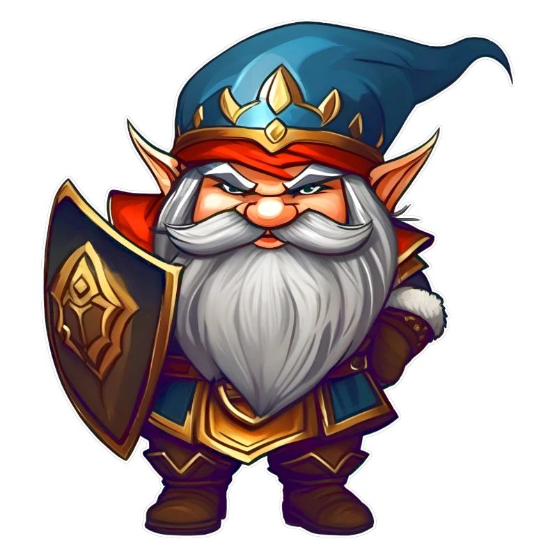 Little grumpy dwarf warrior leprechaun gnome