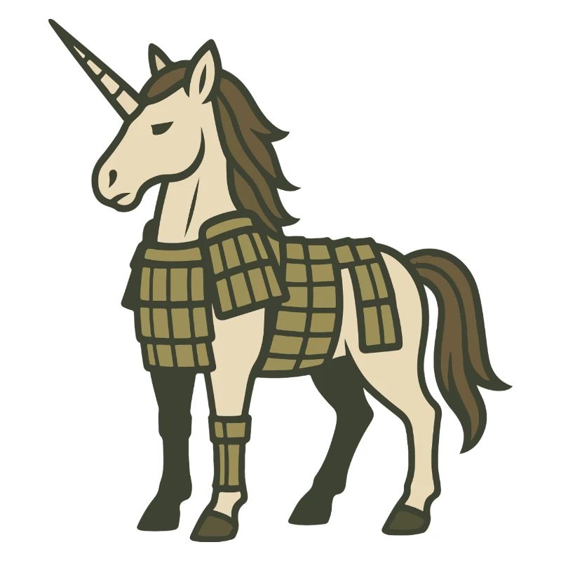 Samurai-Rüstung Einhorn-Krieger-Fantasy-Design