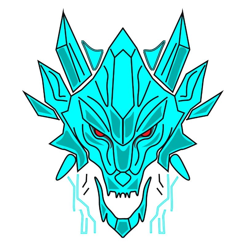 Geometrischer Eisdrache Kopf